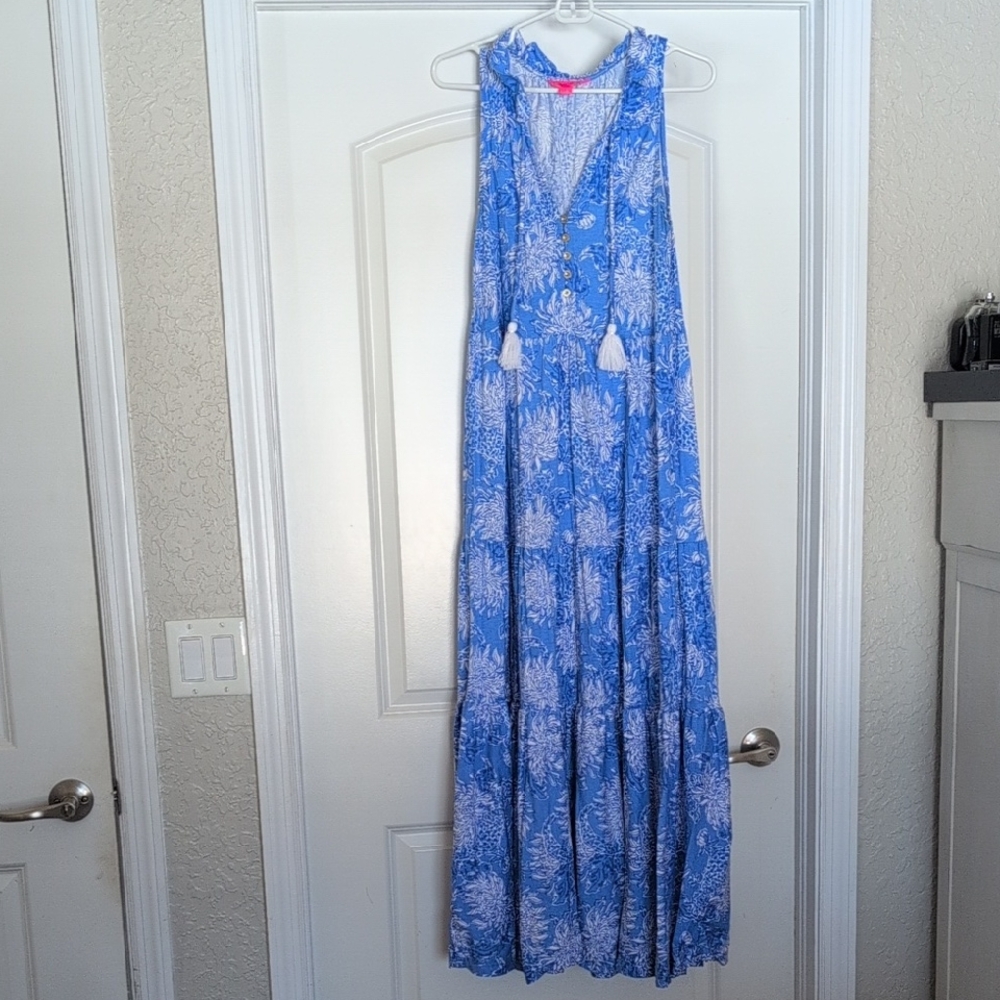 Lilly Pulitzer Blue and White Patterned Dress